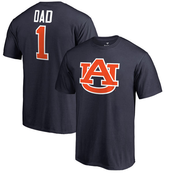 Auburn Tigers Men's #1 Navy Orange Hot Printing College Dad NCAA Authentic Football T-Shirts MNG1474NT